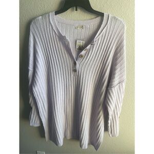 ❤️Free People Around The Clock Oversized Henley Sweater